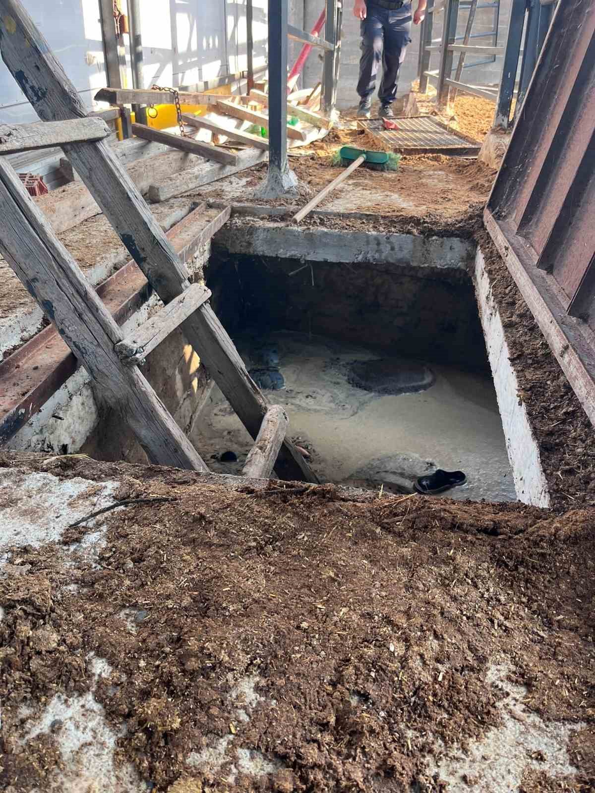 Foseptik çukurunda telef olan hayvanlarını kurtarmak isterken hayatını kaybetti