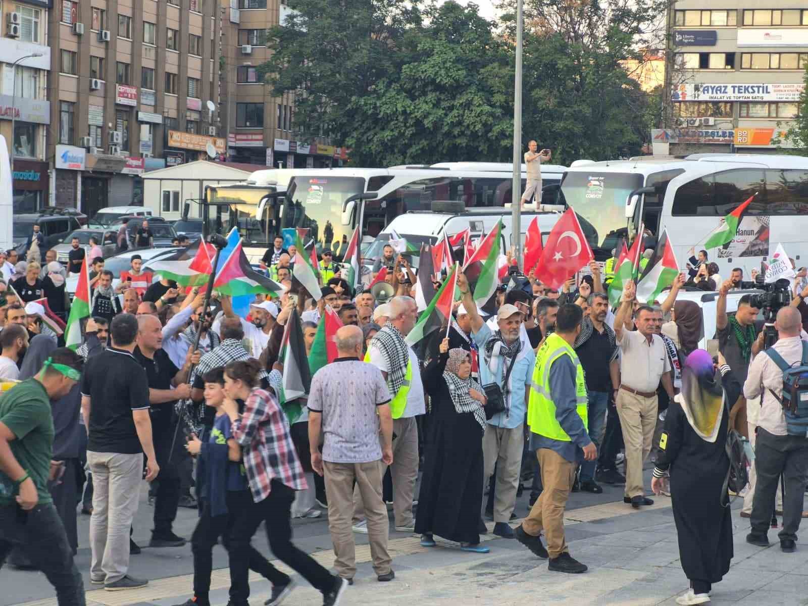 Bosna Hersek’ten yola çıkan "Filistin Konvoyu" Ankara’da karşılandı