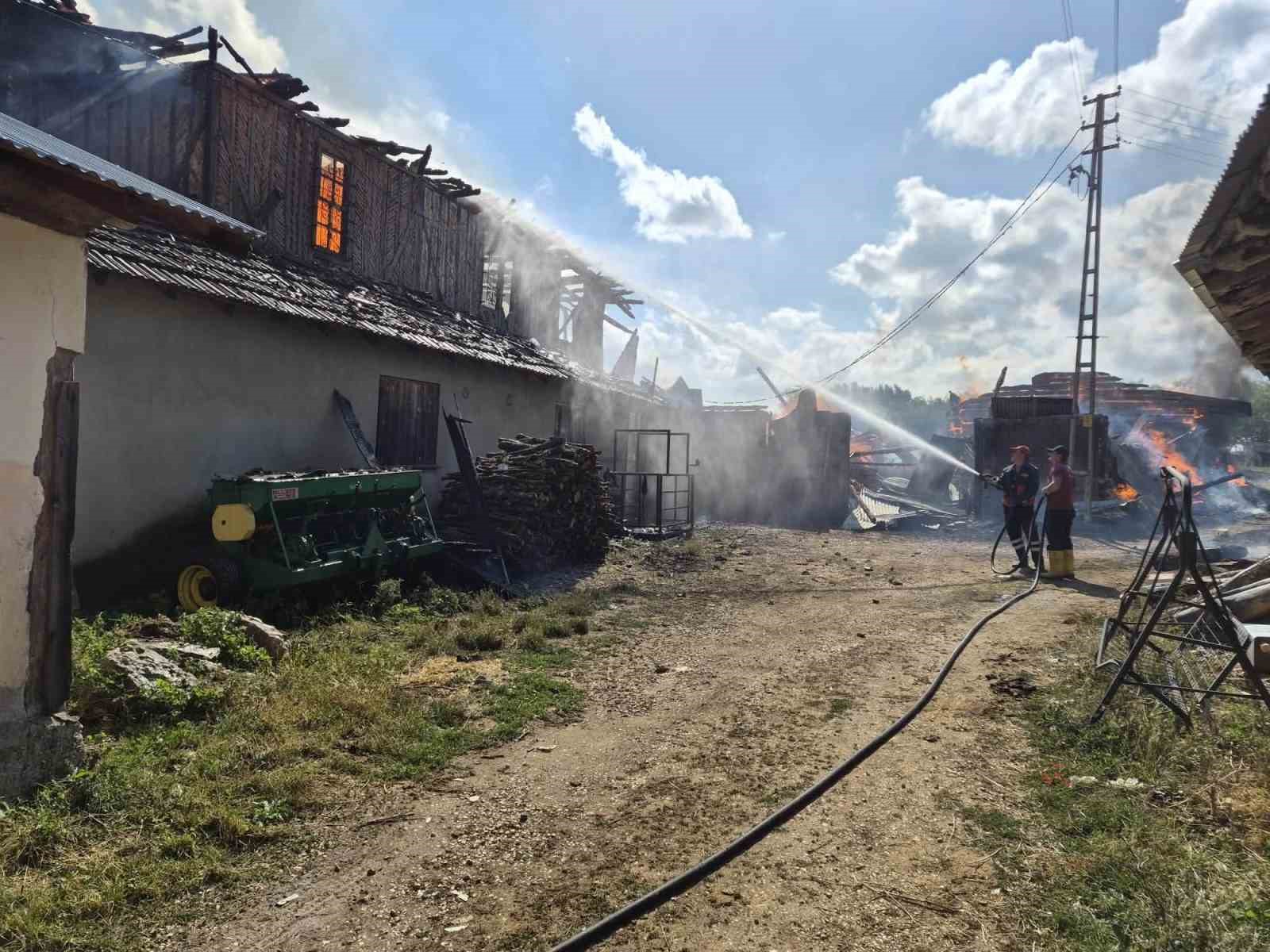 Kastamonu’da 2 ev, 1 ahır ve 1 samanlık alevlere teslim oldu