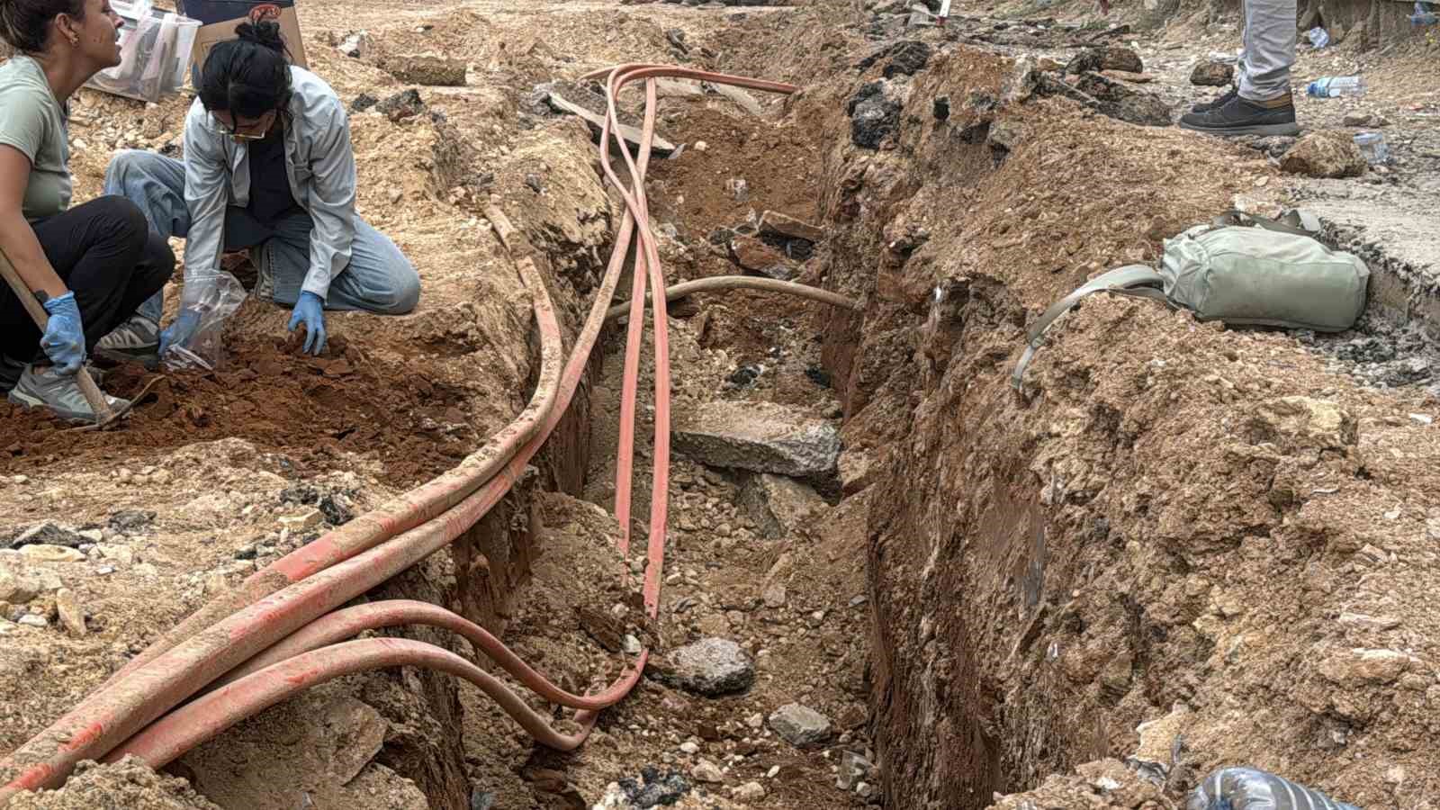 Menteşe’de altyapı çalışmaları sırasında mezar kalıntılarına rastlandı