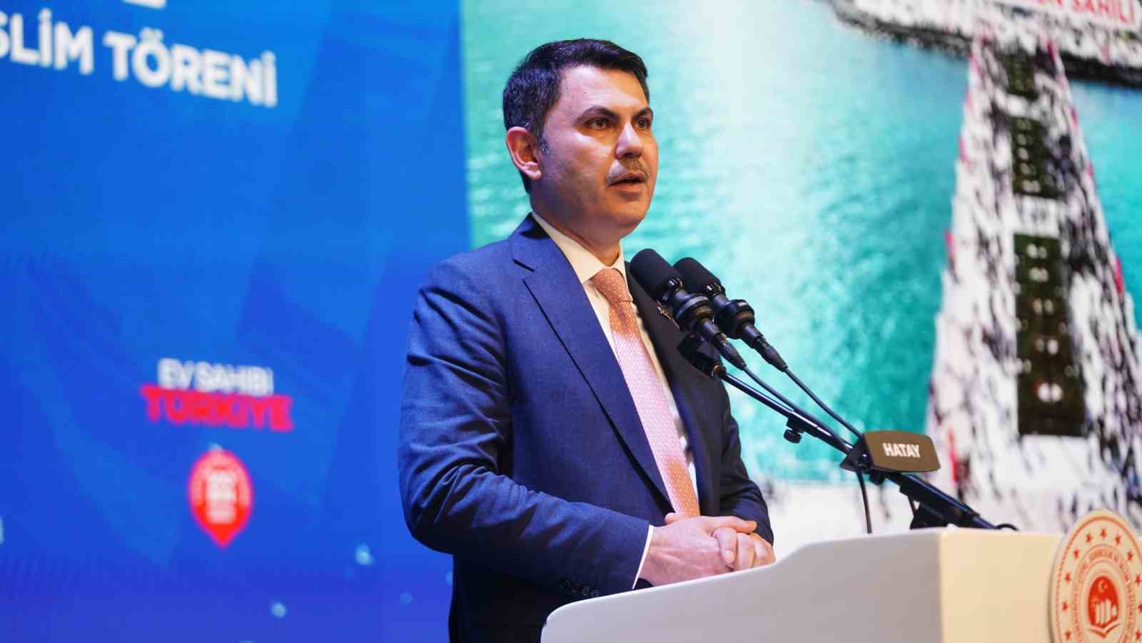 Bakan Kurum’un katılımıyla Hatay’da 8 bin 500 hak sahibinin konutu belirlendi