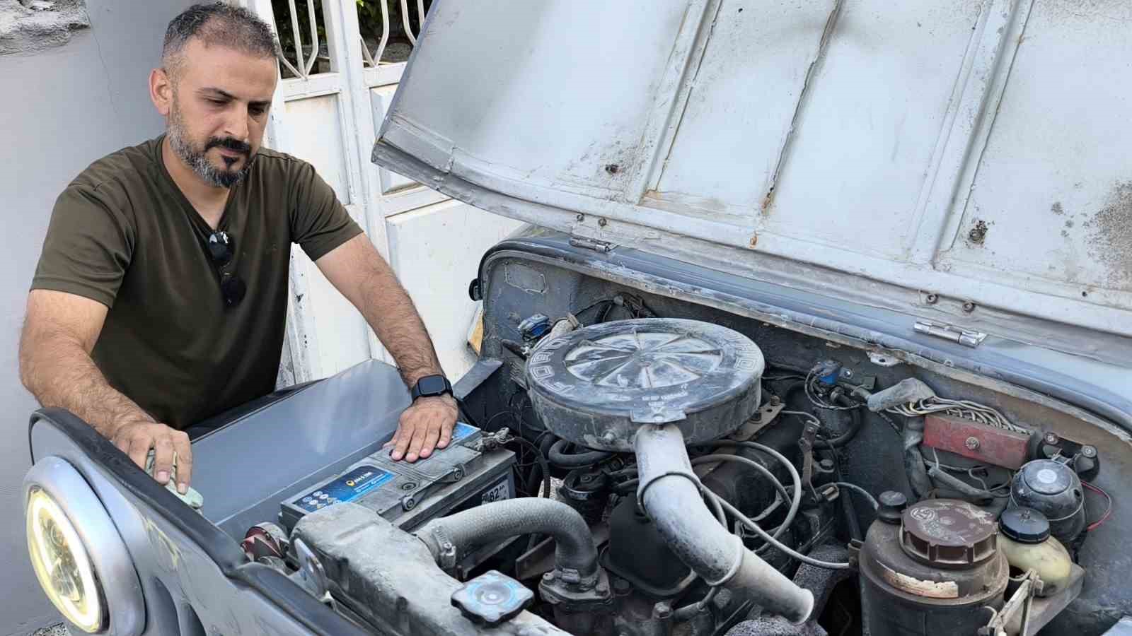 ’Altıncı evladım oldu’ dediği 74 yıllık cipini, 1 buçuk yıllık çalışmayla restore etti