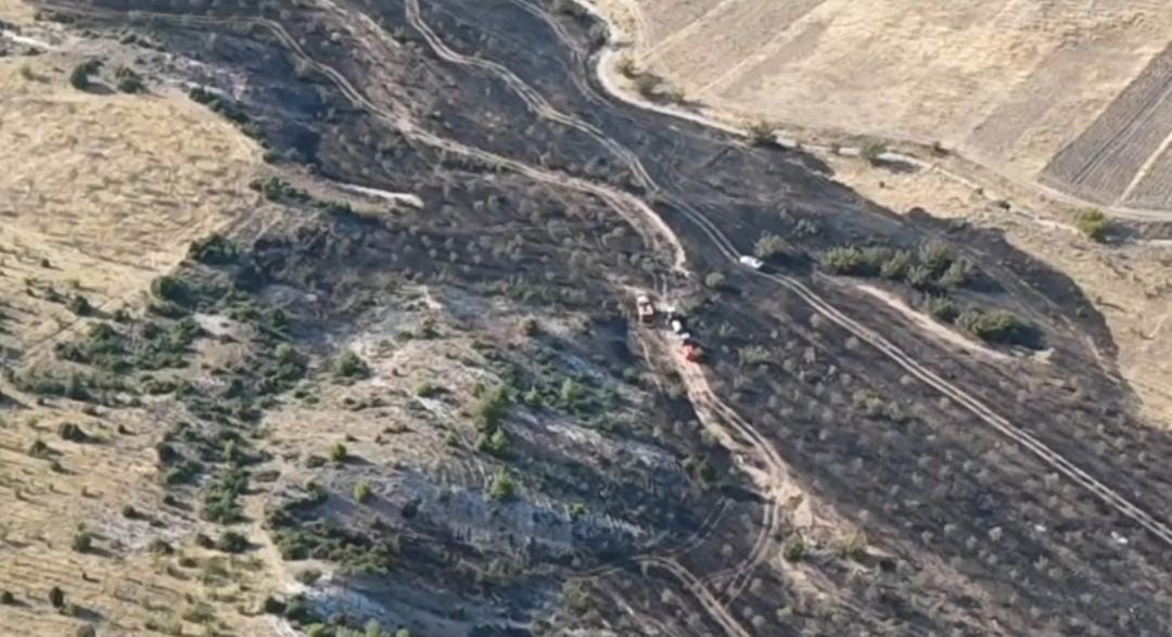 Ankara’da tarım arazisinde çıkan yangın ormana sıçramadan söndürüldü