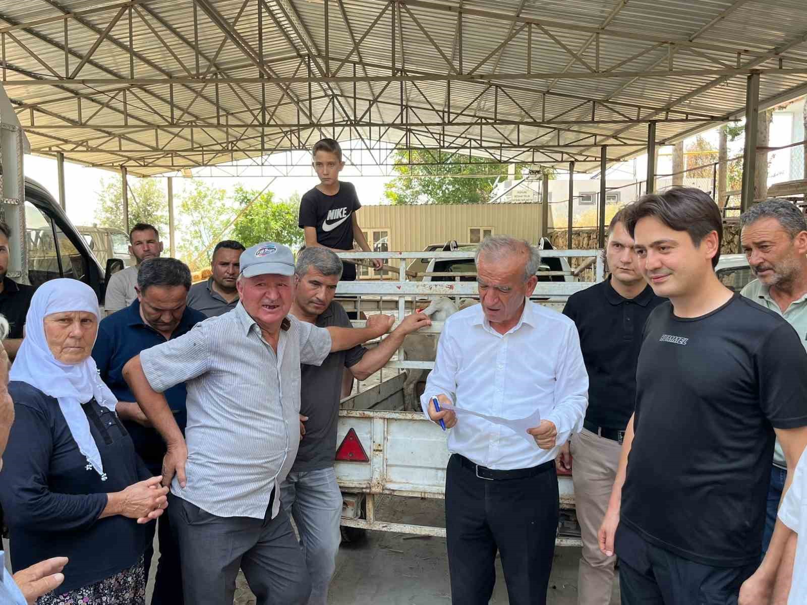 Seydikemer’de yangında hayvanlarını kaybeden çiftçilere küçükbaş hayvan desteği