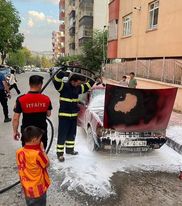 Siirt’te park halindeki otomobil alevlere teslim oldu