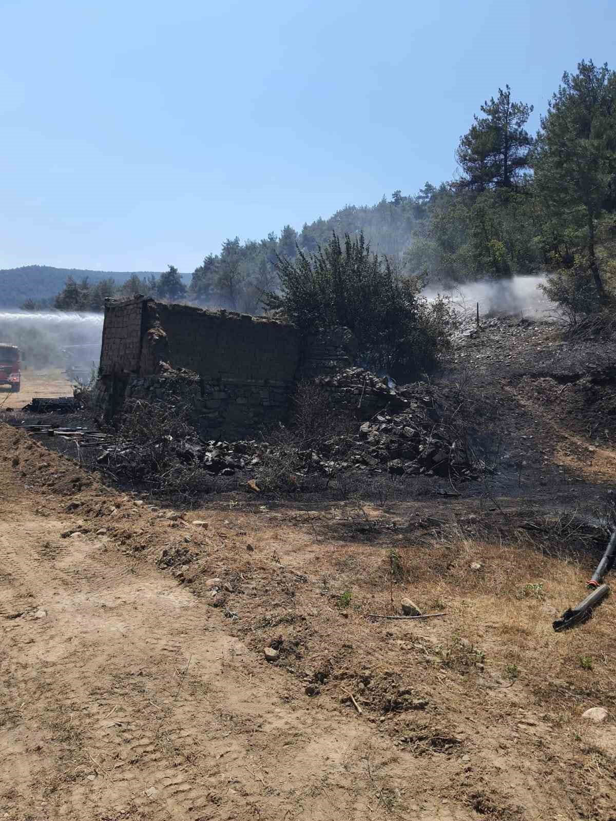 Bolu’da otluk alanda çıkan yangın ormanlık alana sıçramadan söndürüldü