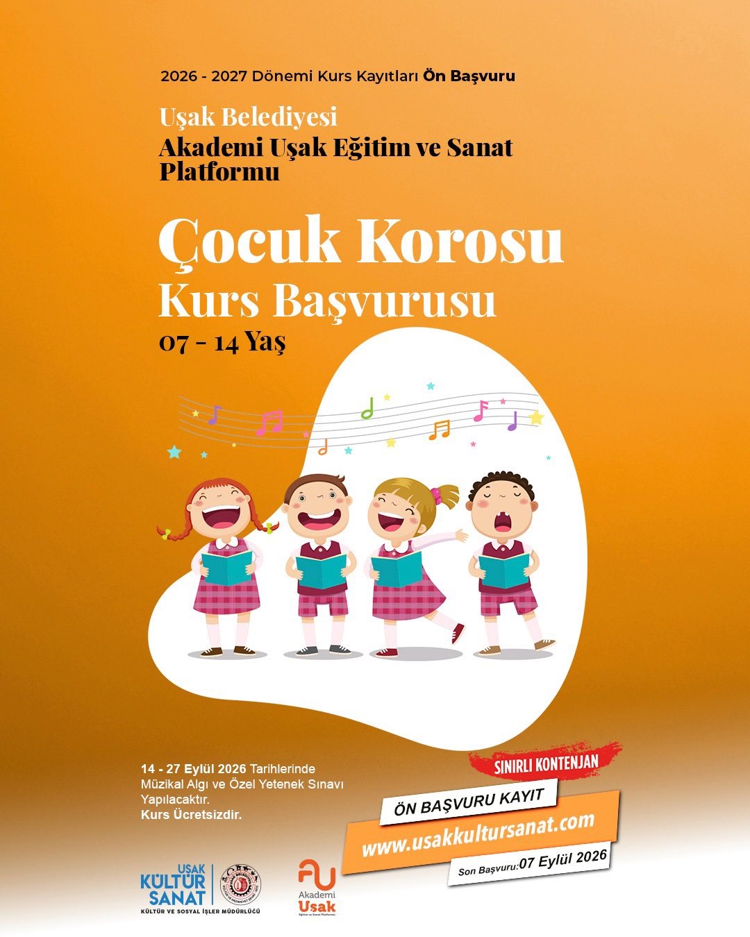 Uşak Belediyesi’nin sanat kurslarına ön başvurular başladı
