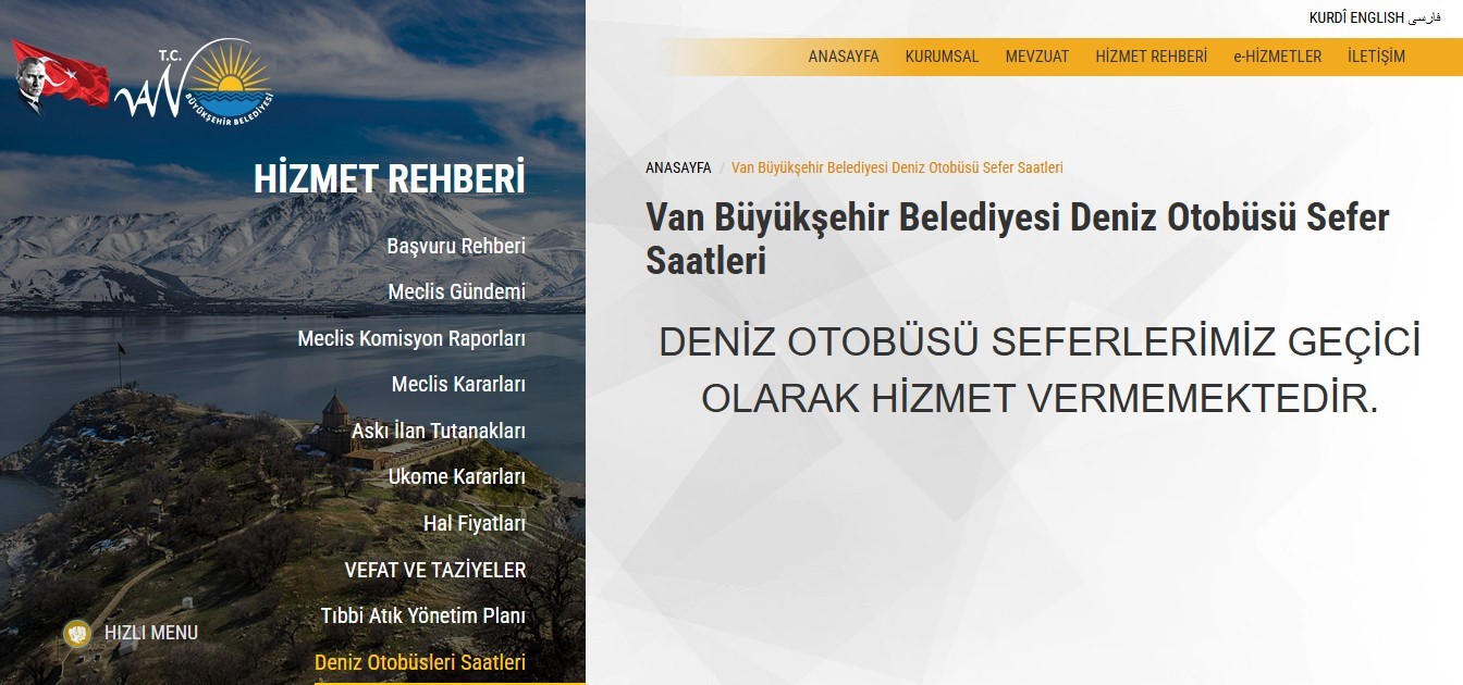 Van Büyükşehir Belediyesi’nin deniz otobüsleri bu yaz da çalışmadı