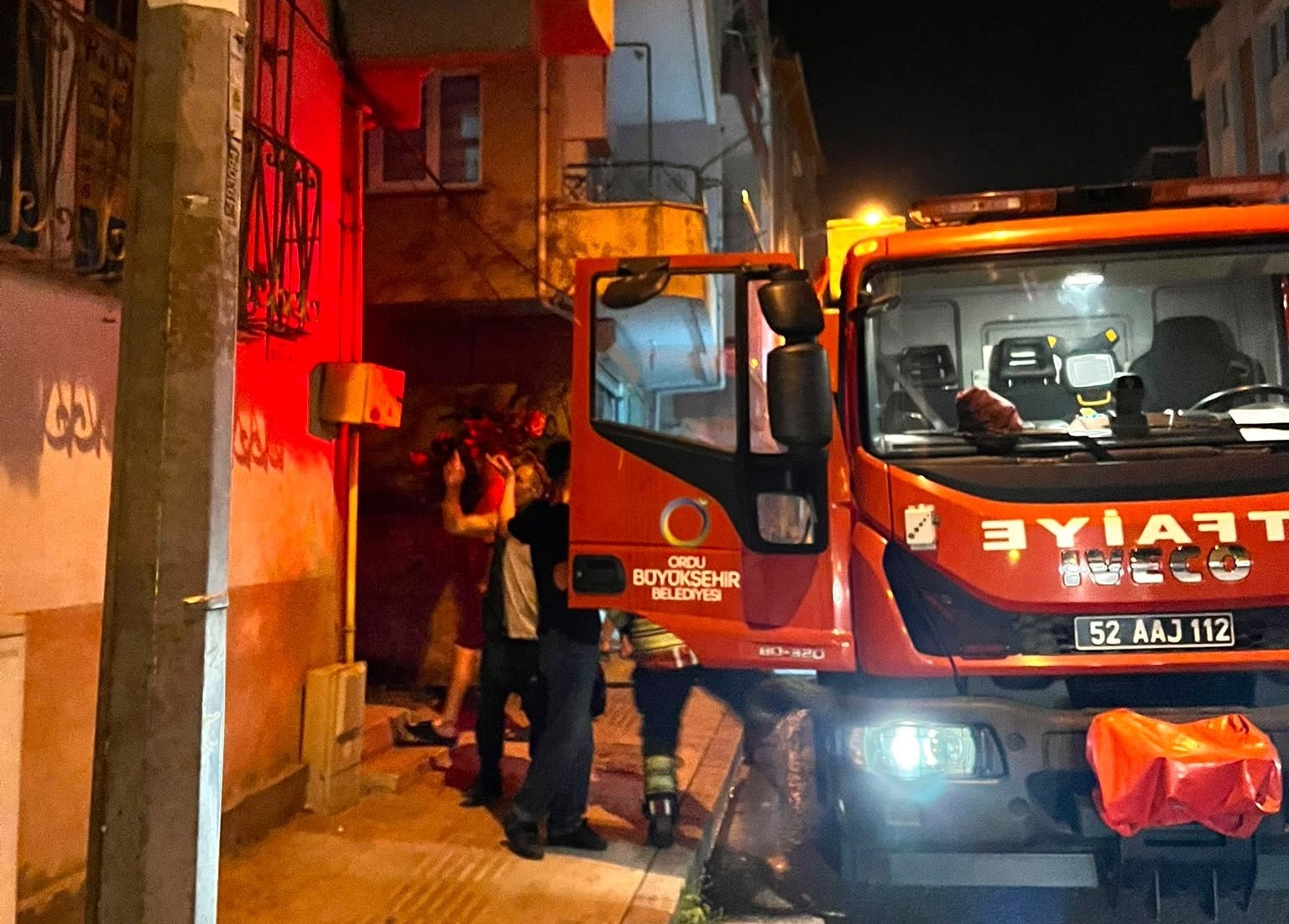 Ordu’da park halindeki motosiklette yangın