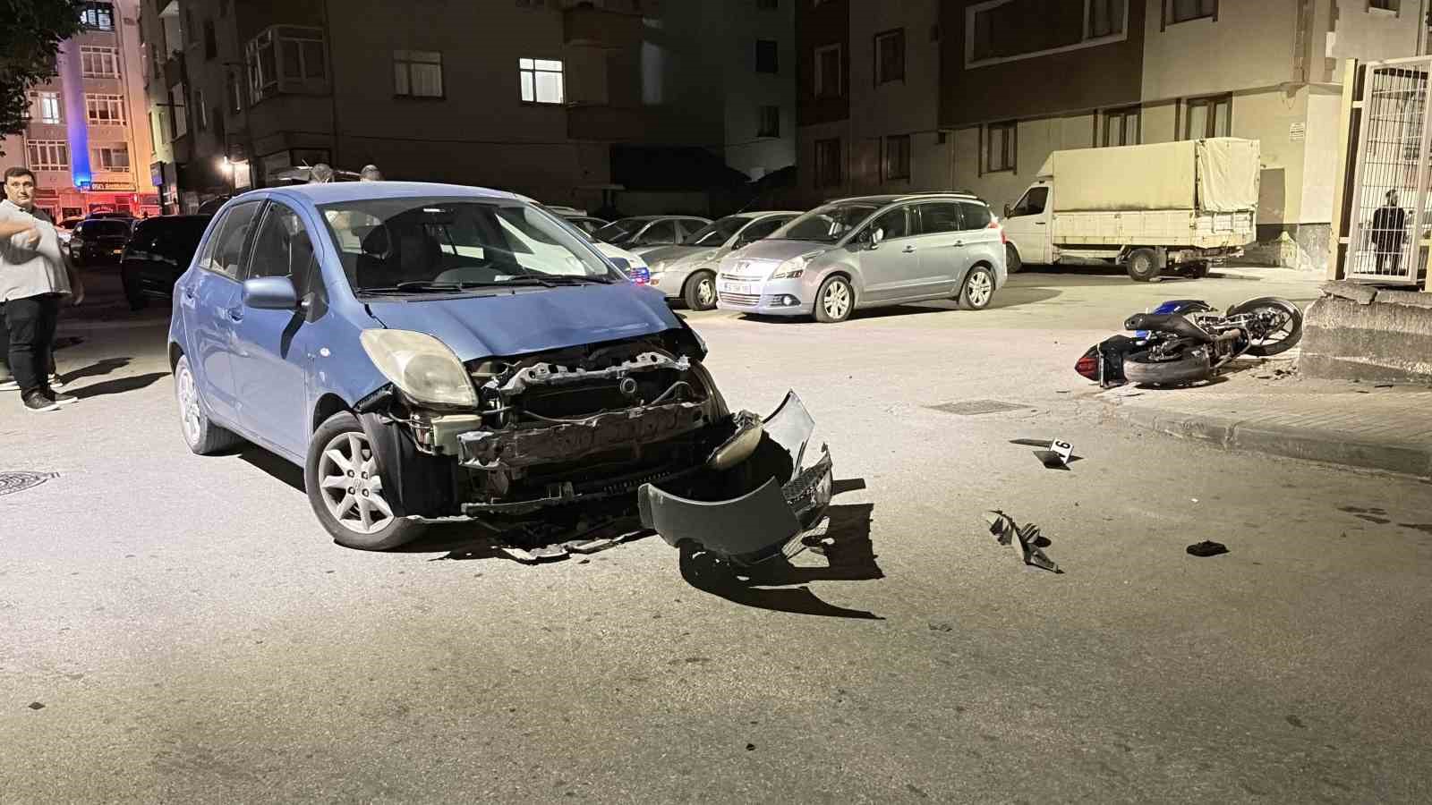 Çorum’da otomobil ile motosiklet çarpıştı: 1 yaralı