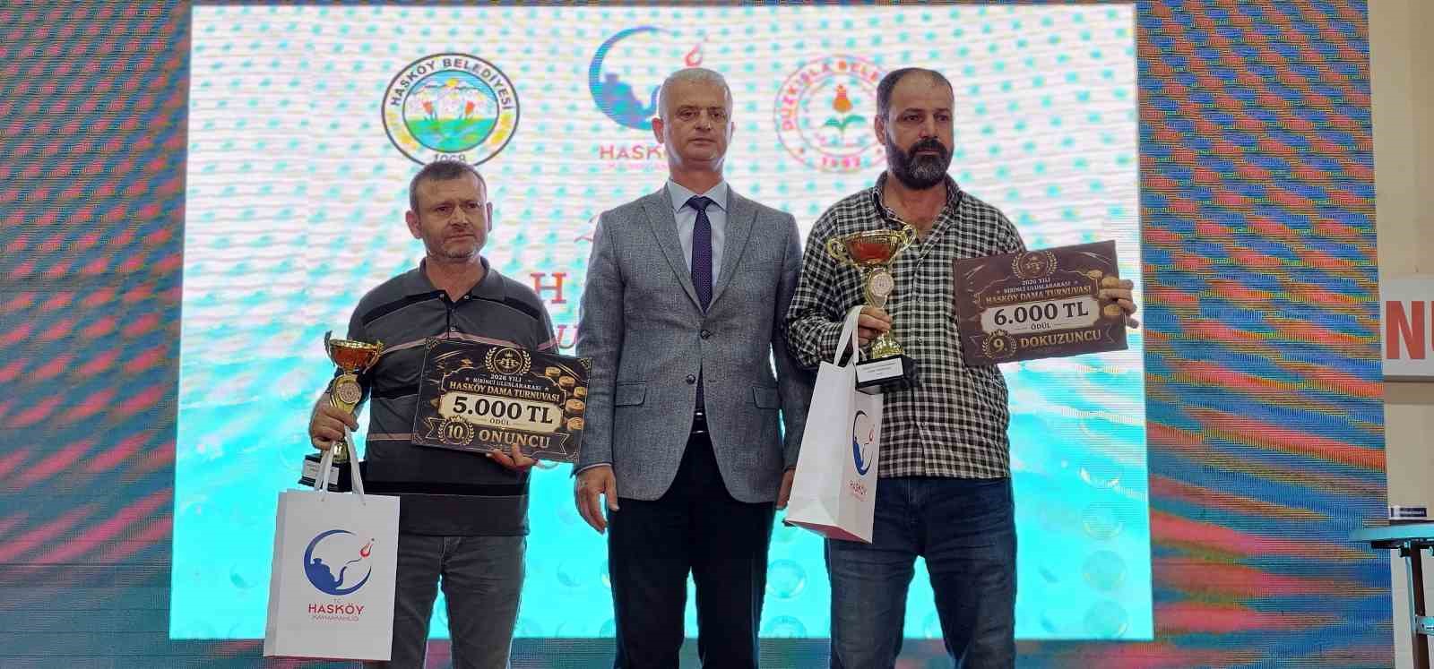 Hasköy’de Uluslararası Dama Turnuvası tamamlandı: 185 bin TL’lik ödüller sahiplerini buldu