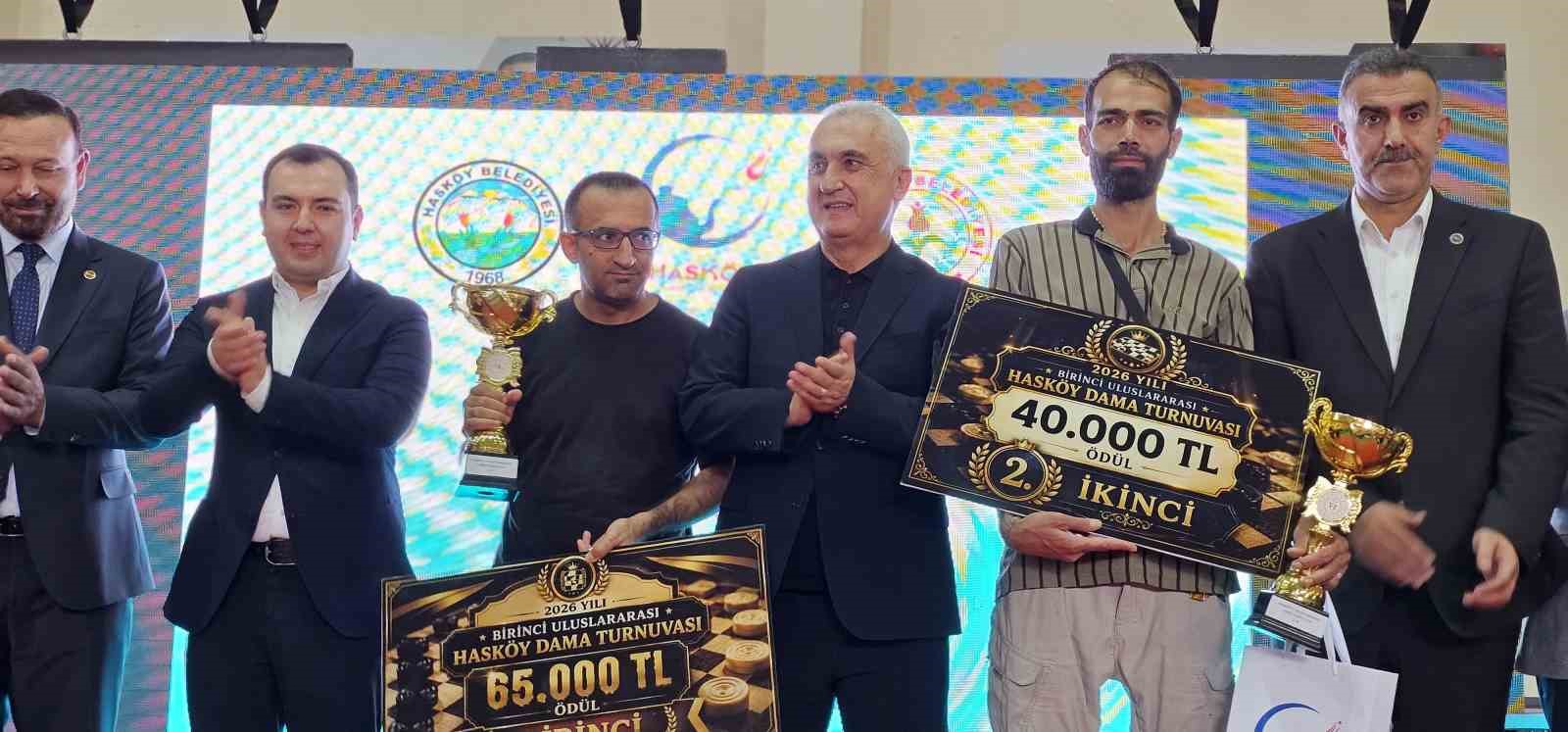 Hasköy’de Uluslararası Dama Turnuvası tamamlandı: 185 bin TL’lik ödüller sahiplerini buldu