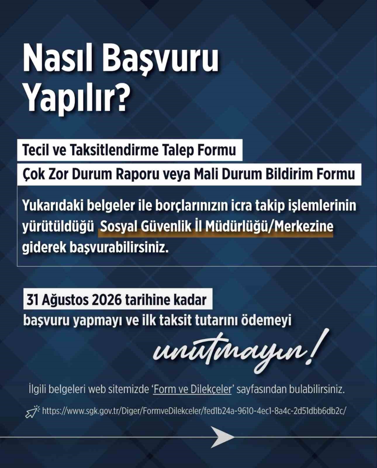 SGK tecillerinde 31 Ağustos 2026’ya kadar geçerli kolaylıklar