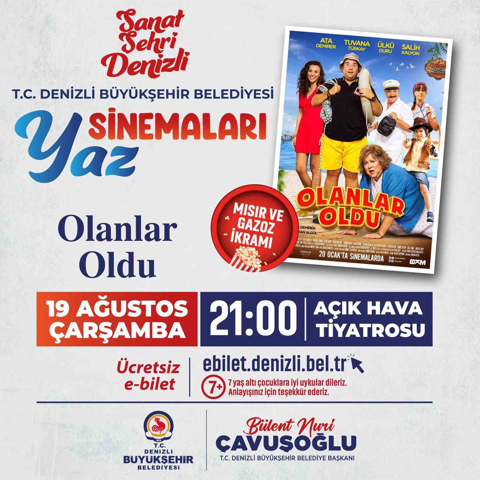 Denizli’de açık hava sinema günleri devam ediyor