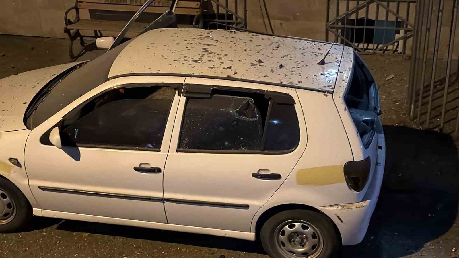 Arsin’de otoparktaki araçların üzerine insansız hava aracı düştü