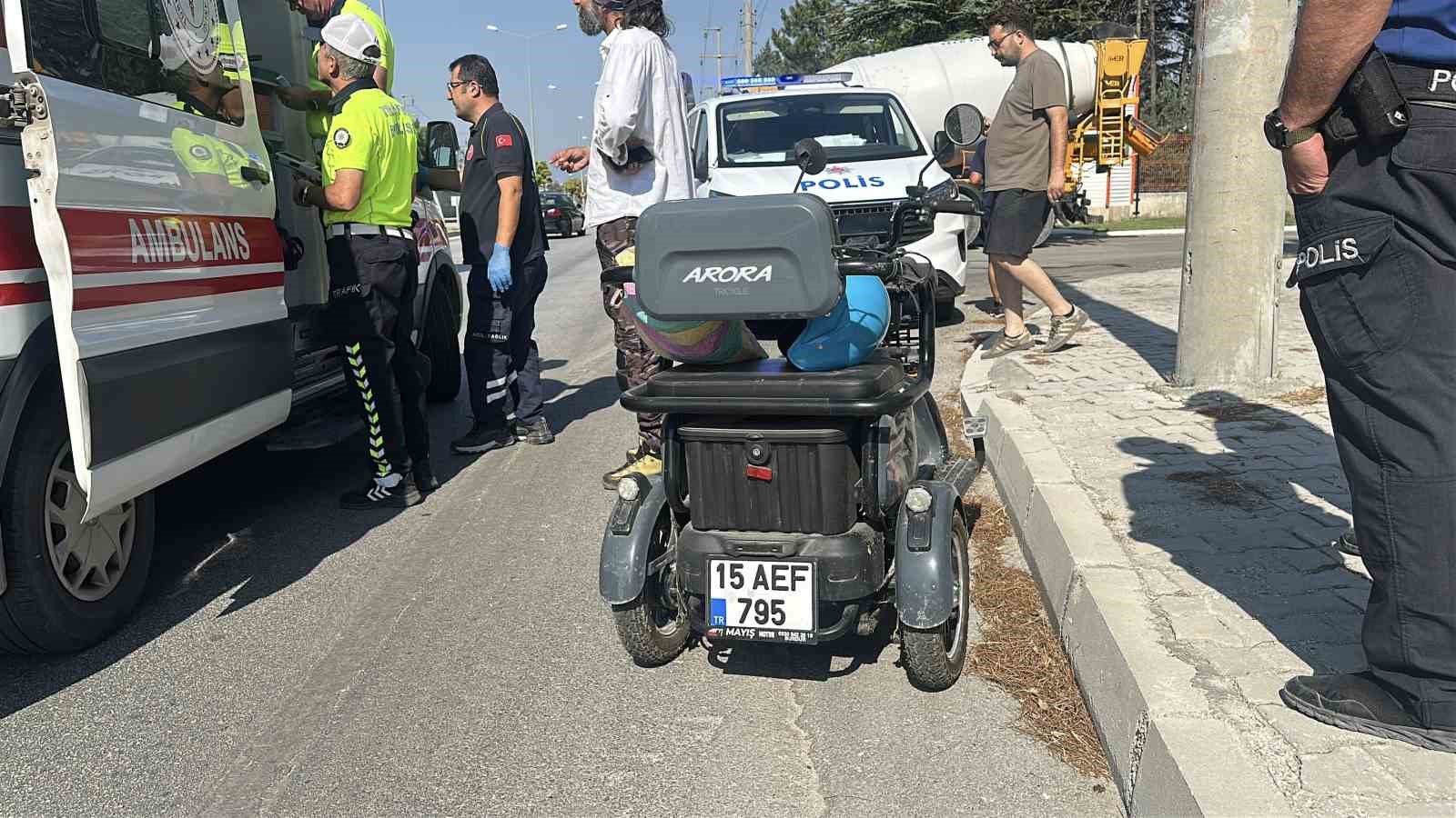 Burdur’da devrilen 3 tekerlekli motosikletin sürücüsü yaralandı