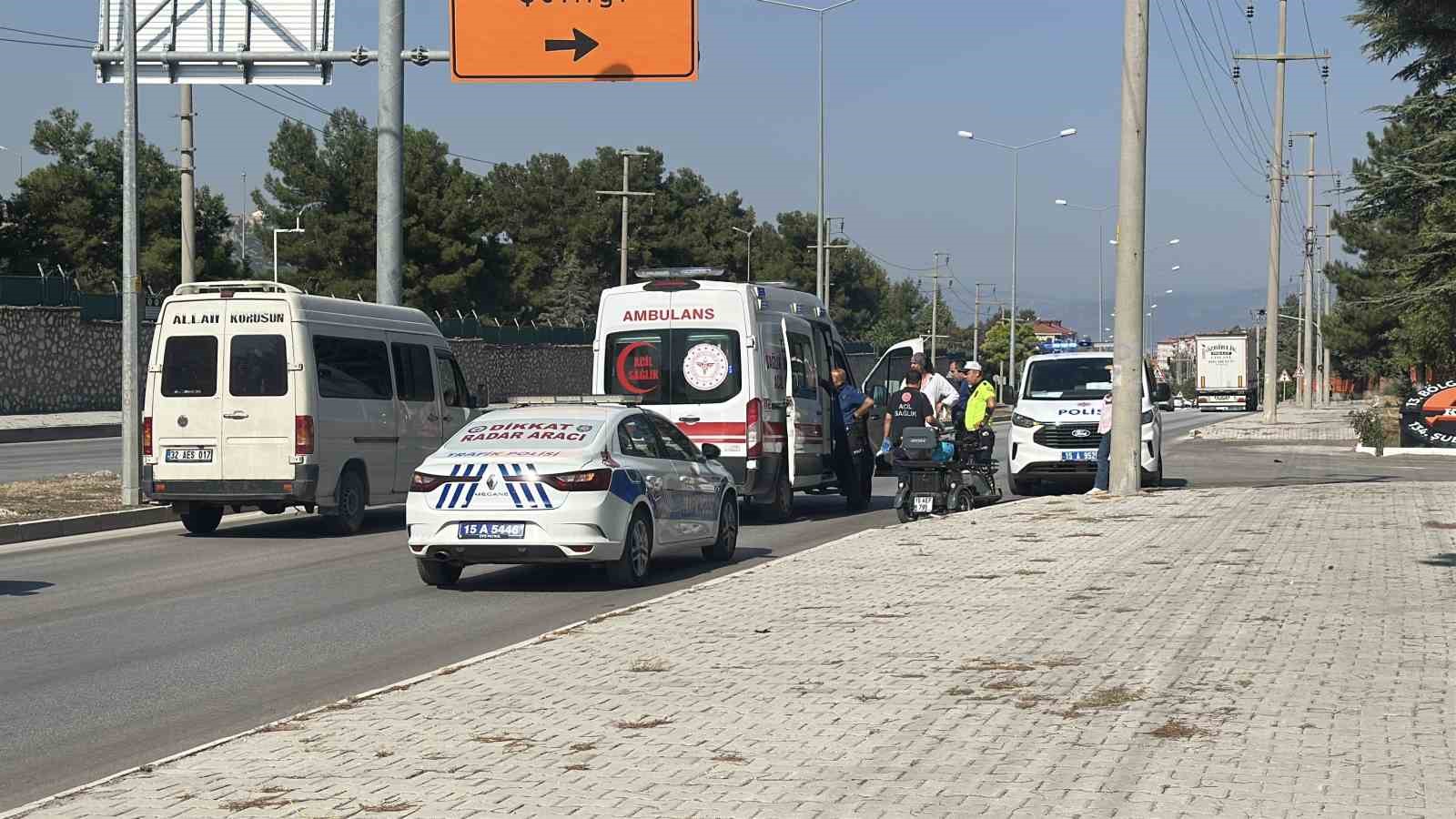 Burdur’da devrilen 3 tekerlekli motosikletin sürücüsü yaralandı