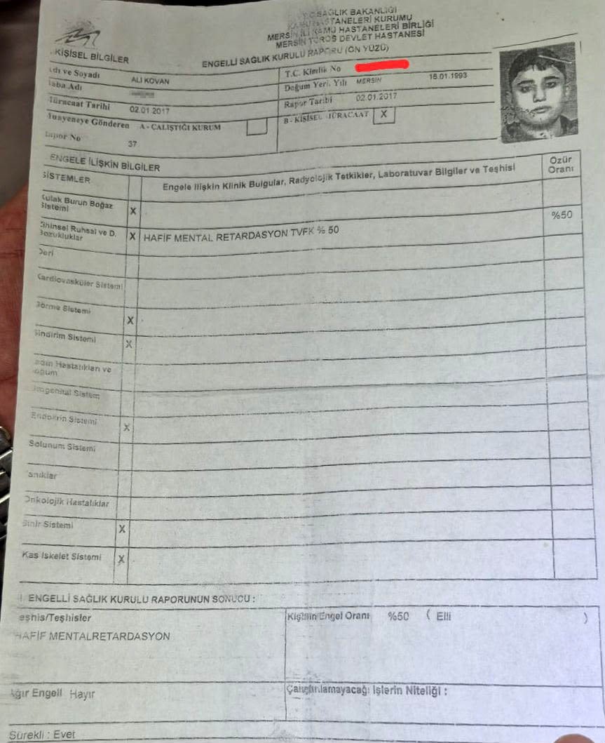 Alihan Kuriş’in kullandığı GSM hattının sahibi yüzde 50 zihinsel engelli çıktı