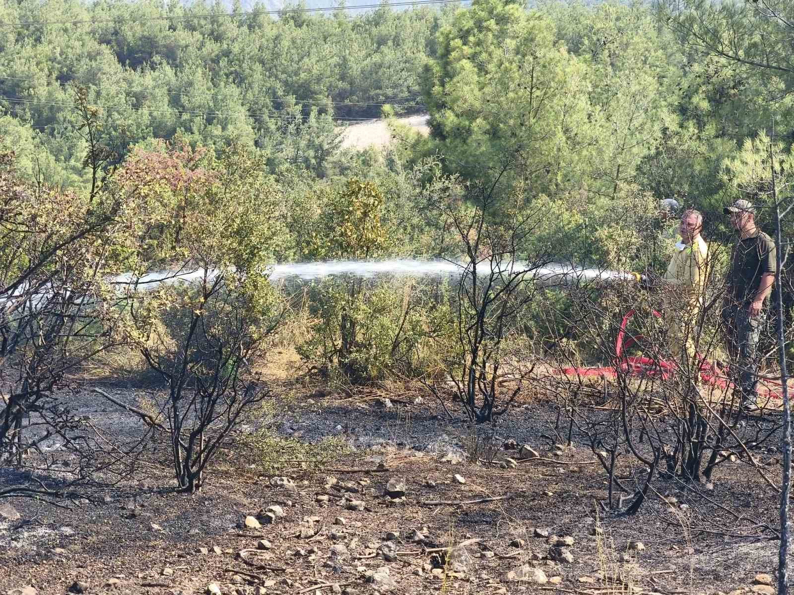 Bilecik’te orman yangını kontrol altına alınırken, 1 hektar alan zarar gördü