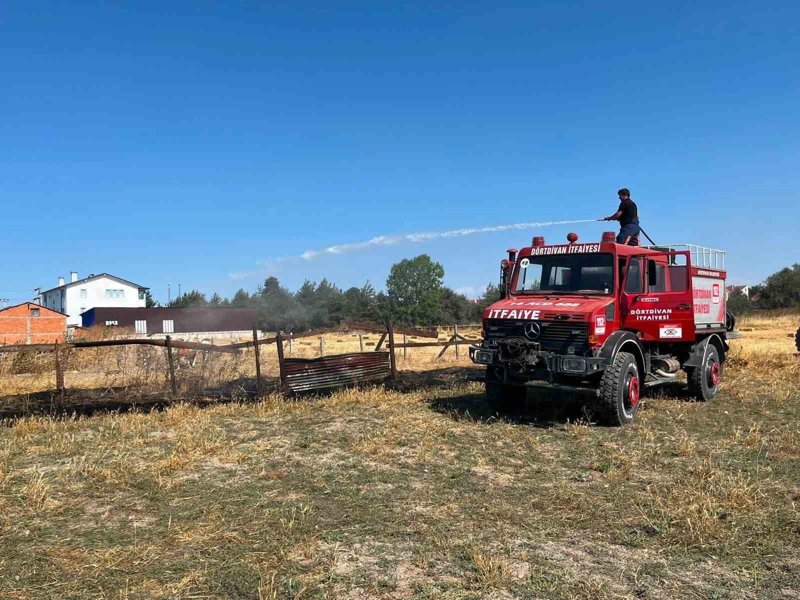 Bolu’da kereste fabrikasının yanında korkutan yangın: Alevler tesise sıçramadan söndürüldü