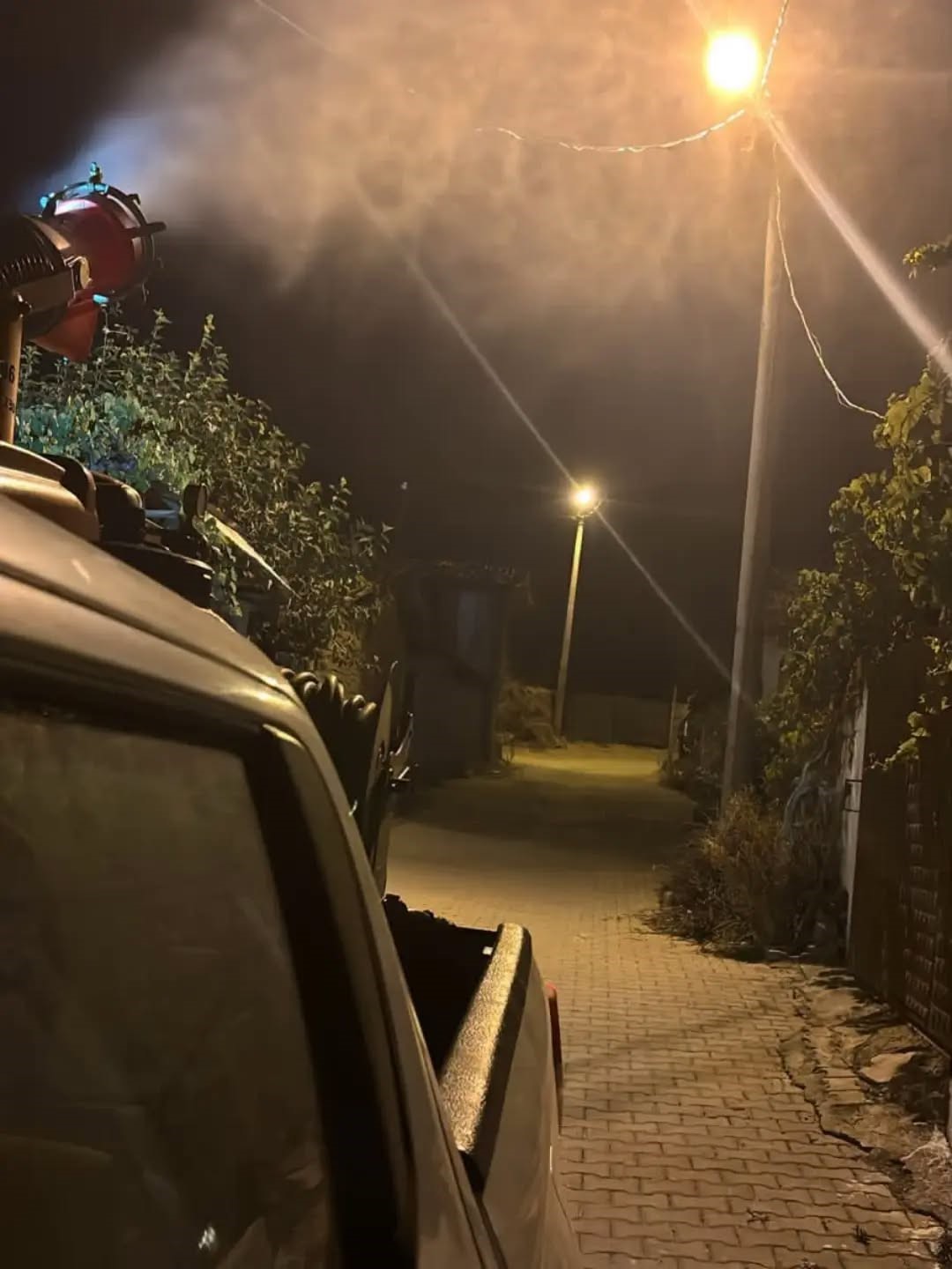 Germencik’te gece ilaçlaması sürüyor
