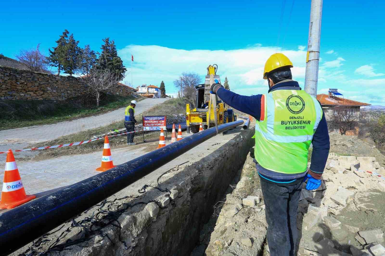 DESKİ, Çal’ın 2 bin 850 metrelik içme suyu terfi hattını yeniledi