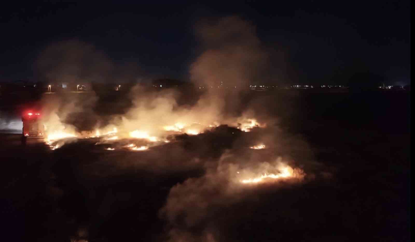 Aksaray’da alevlerin yükseldiği ot yangını korkuttu