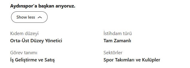 Bir zamanlar Süper Lig’deydi şimdi iş ilanıyla kulüp başkanı arıyor