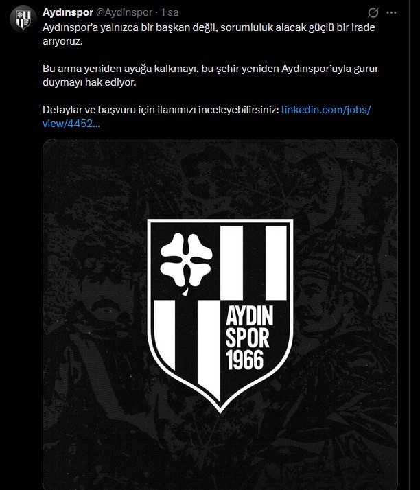 Bir zamanlar Süper Lig’deydi şimdi iş ilanıyla kulüp başkanı arıyor