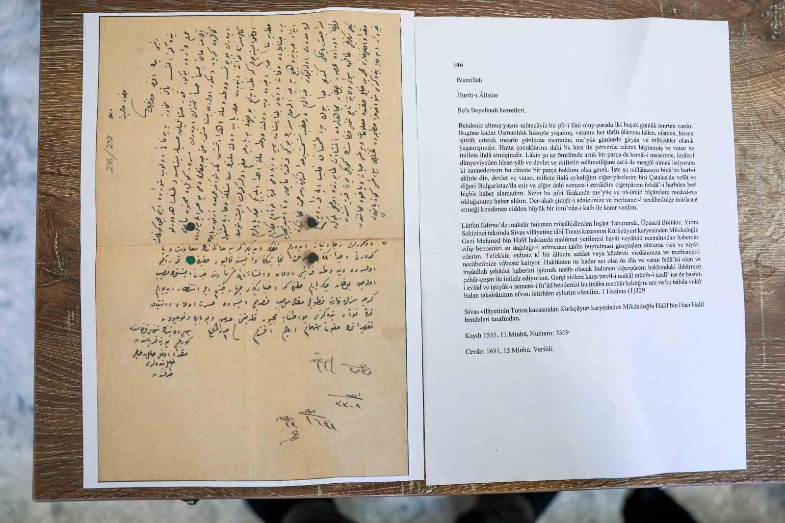 Balkan Harbi’nde kaybolan mektup, 113 yıl sonra Sivaslı aileye ulaştırıldı