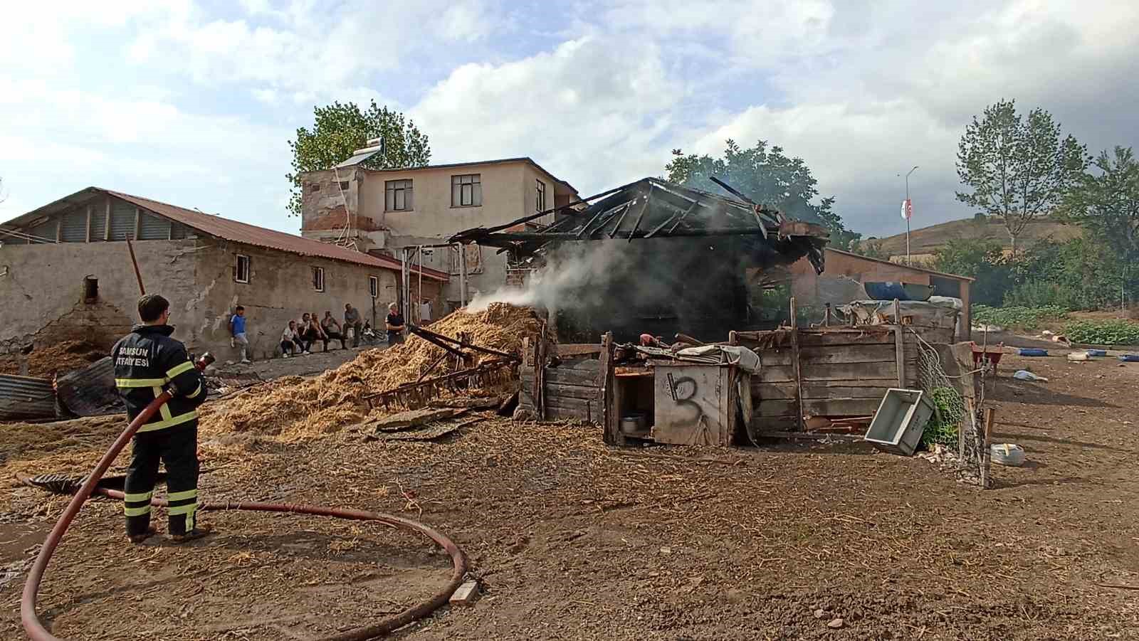 Samsun’da ambarda yangın: 7 ton buğday küle döndü
