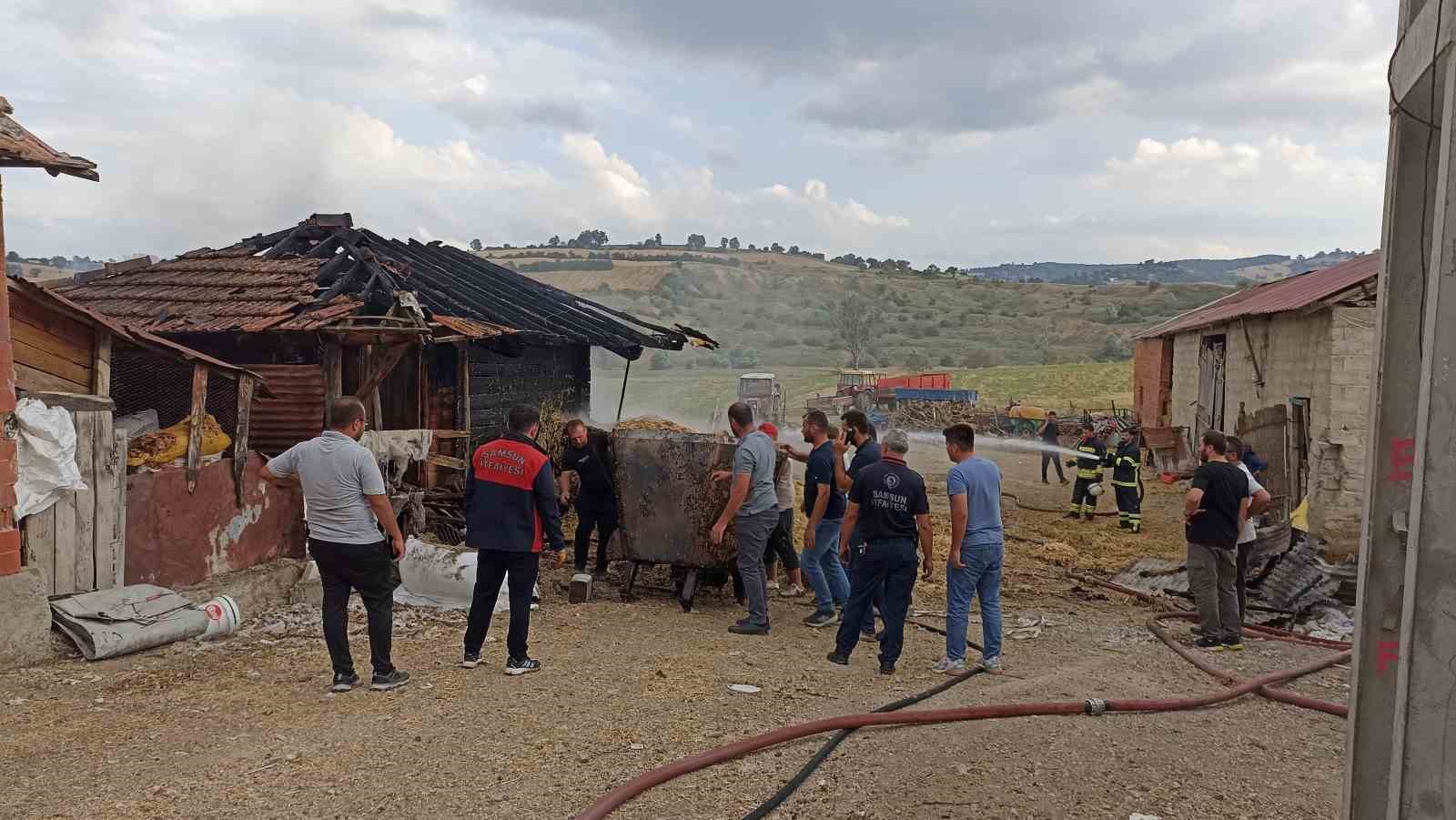 Samsun’da ambarda yangın: 7 ton buğday küle döndü