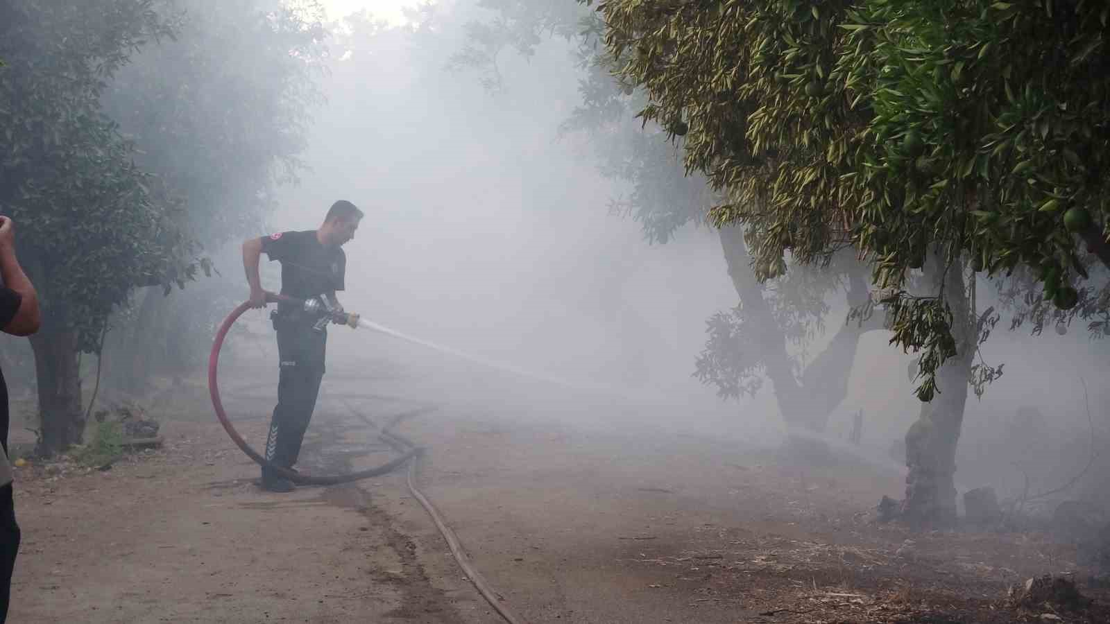 Ağaçlık alanda çıkan yangın mahalleyi sardı: Evinin yanışını yaşlı gözlerle izledi