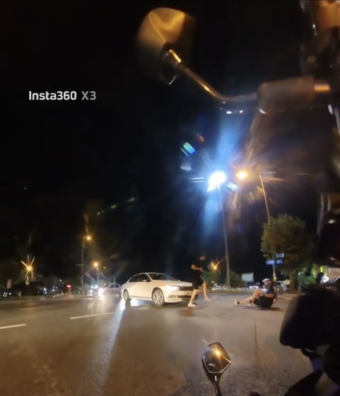 Tekirdağ’da kaza anı kask kamerasında