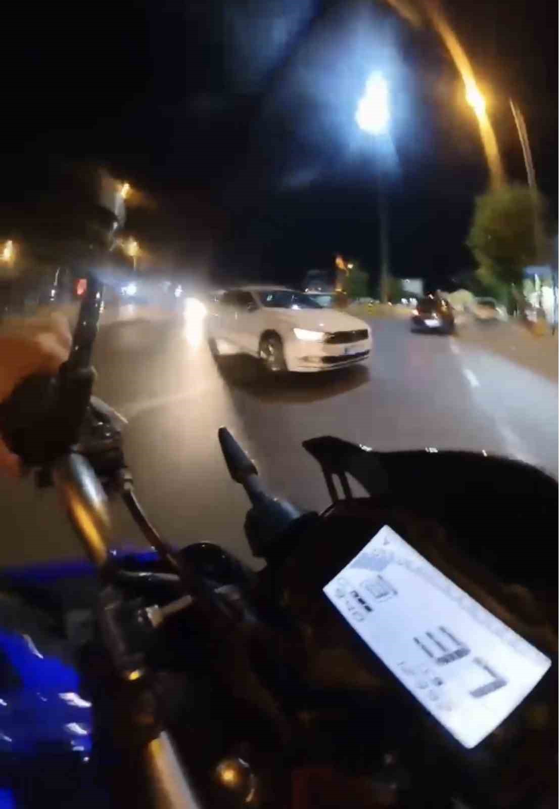 Tekirdağ’da kaza anı kask kamerasında
