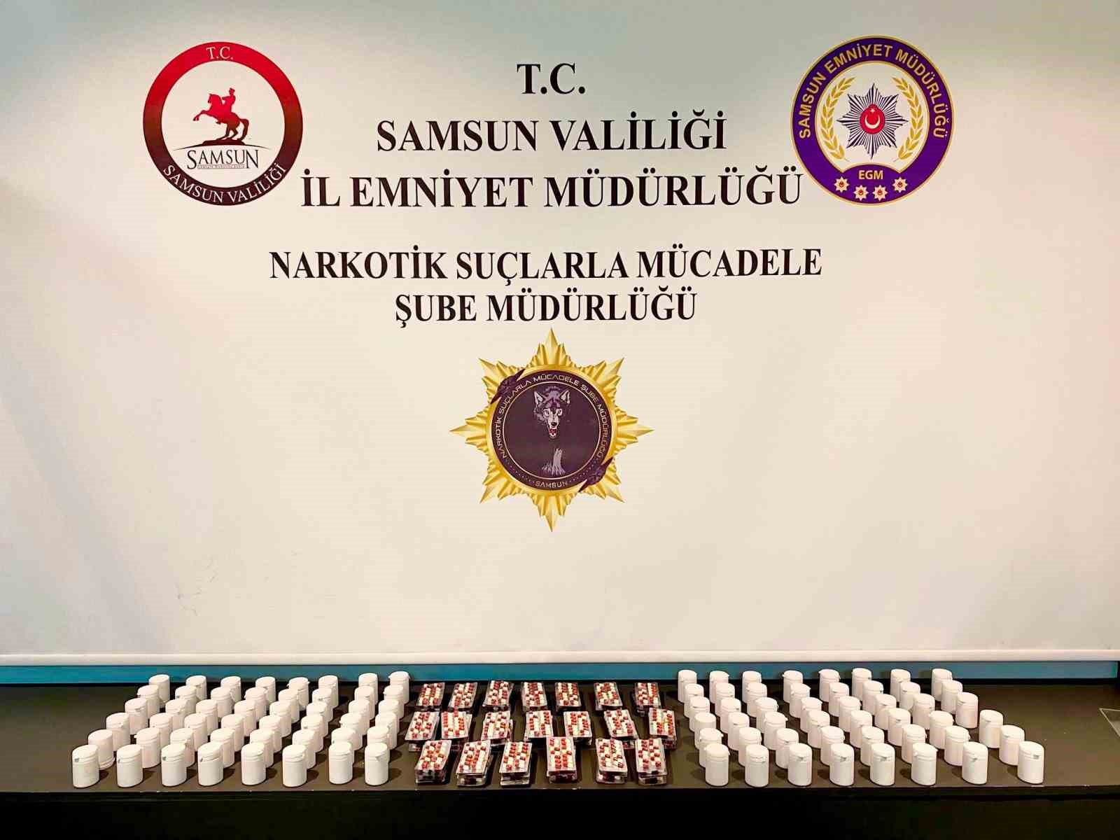 Samsun’da iki ayrı uyuşturucu operasyonu: 77 bin 160 sentetik ecza ele geçirildi