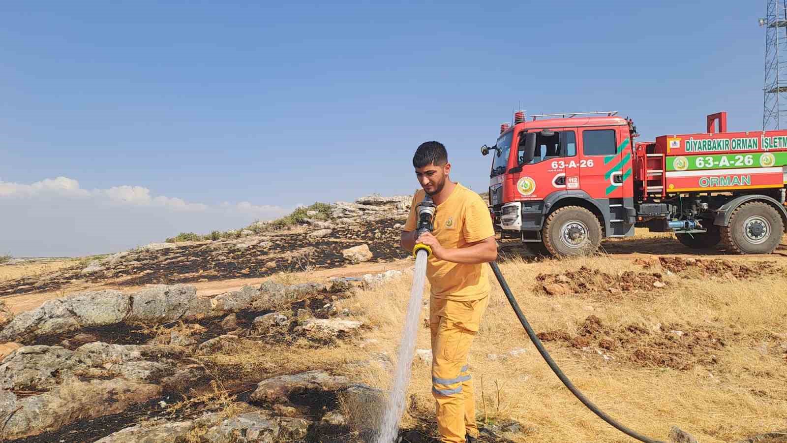 Diyarbakır’da yaklaşık 400 dönüm alanı küle çeviren yangın kontrol altına alındı