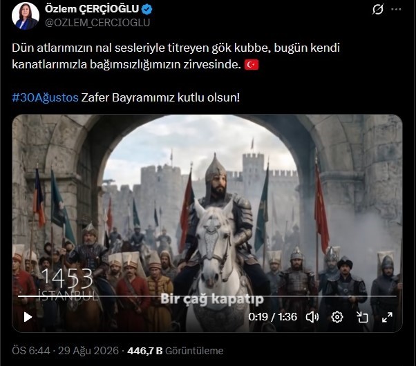 Başkan Çerçioğlu’nun 30 Ağustos videosu ülke gündemine oturdu