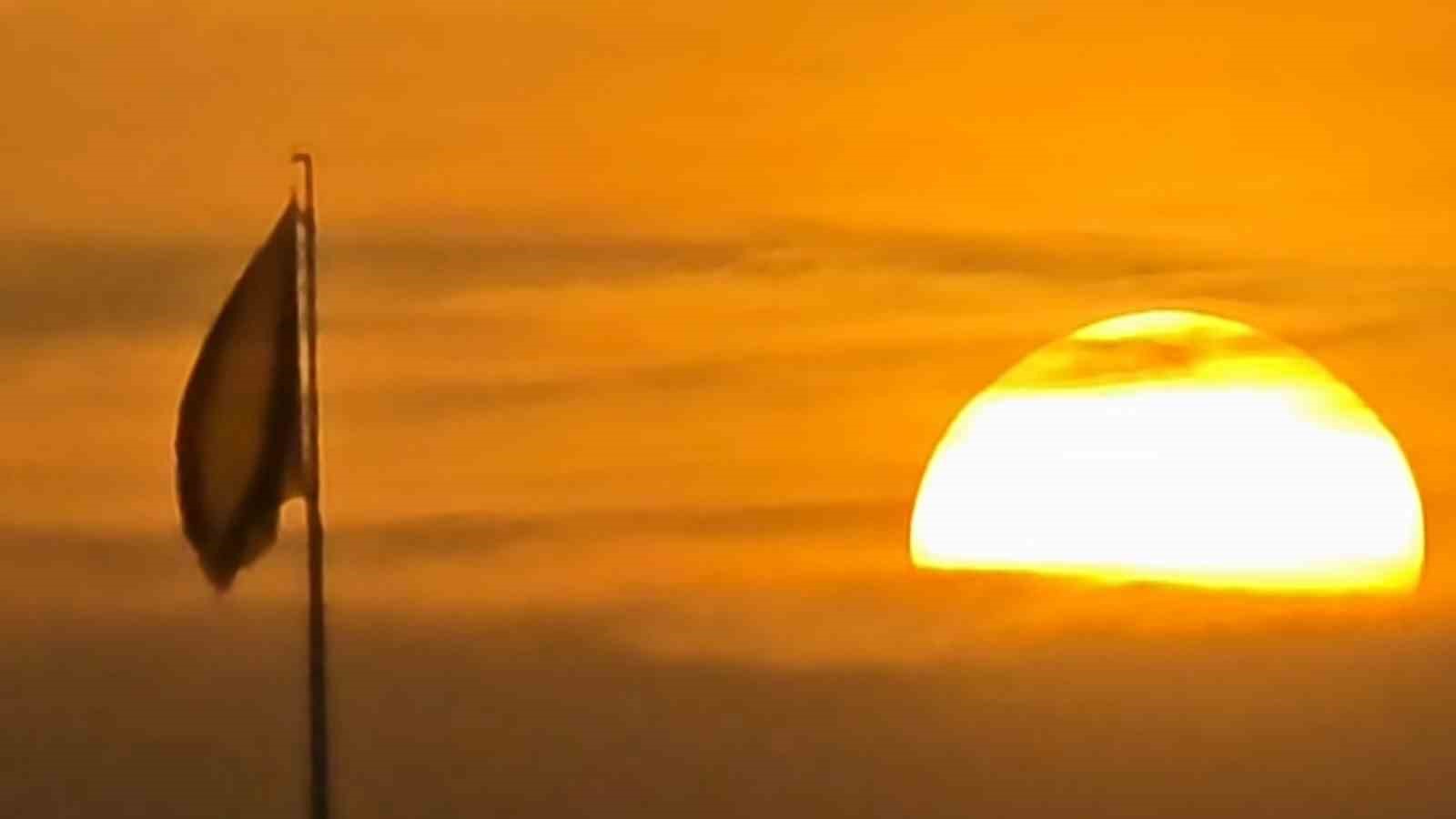 Edirne’de gün batımı ve Türk bayrağı aynı karede buluştu