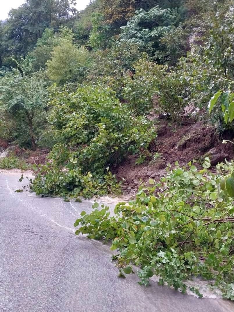 Giresun’da sağanak yağış etkili oldu