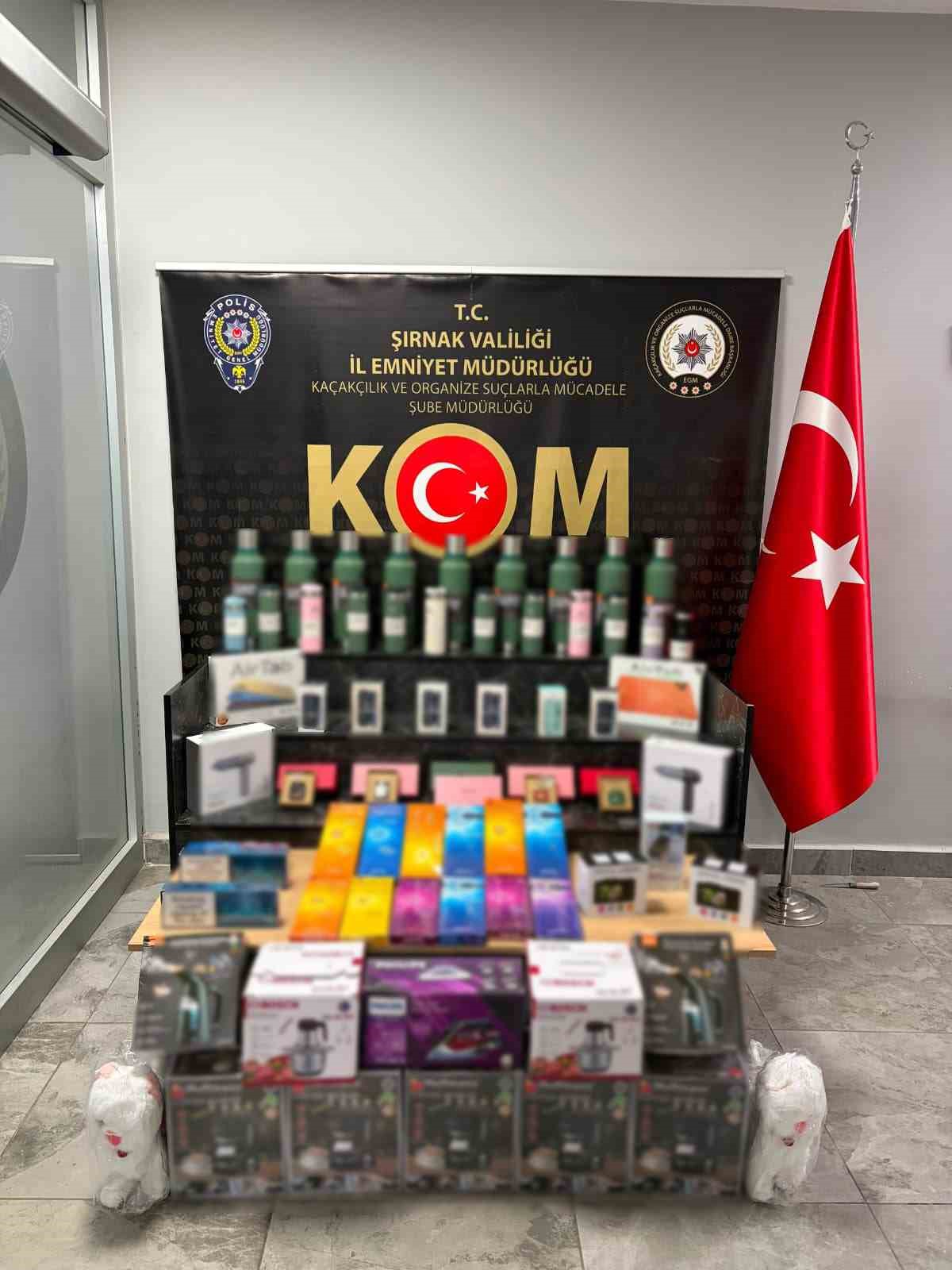 Şırnak’ta 8 buçuk milyon lira değerinde kaçak malzeme ele geçirildi