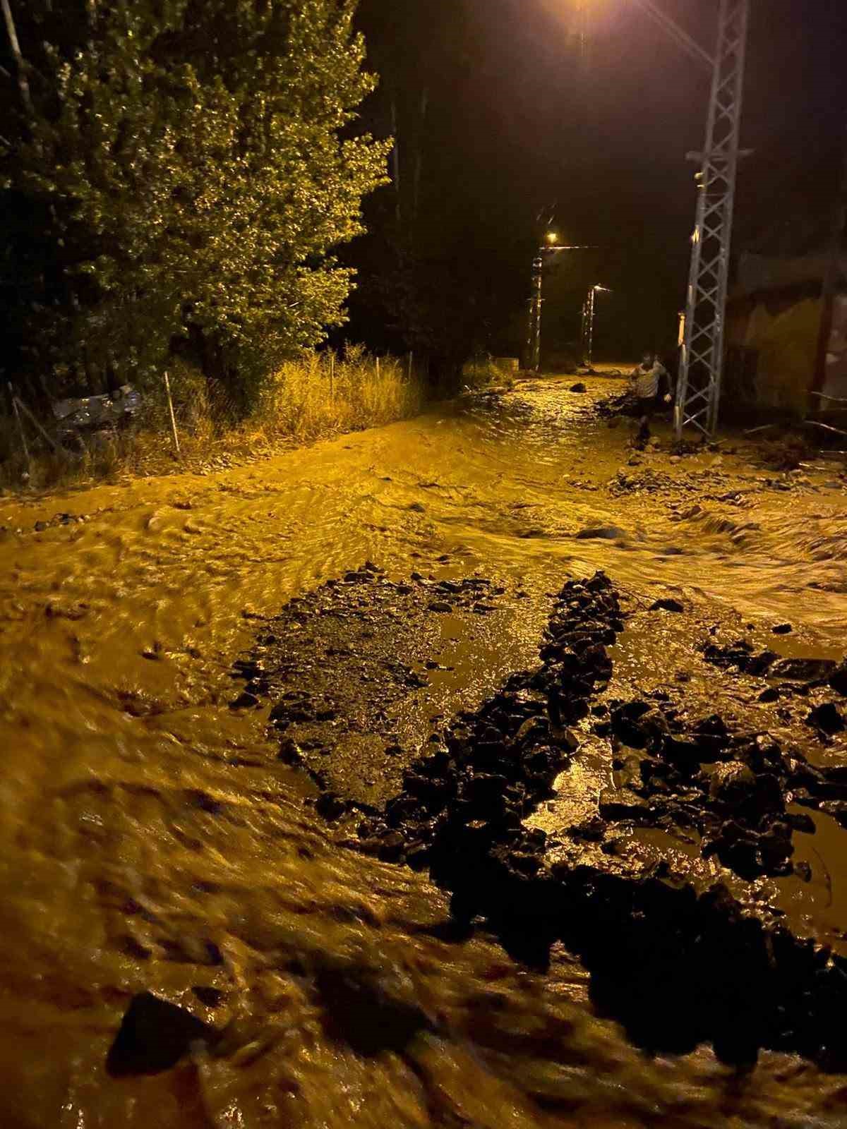 Erzincan’da sağanak yağış Saraycık köyünde taşkına neden oldu