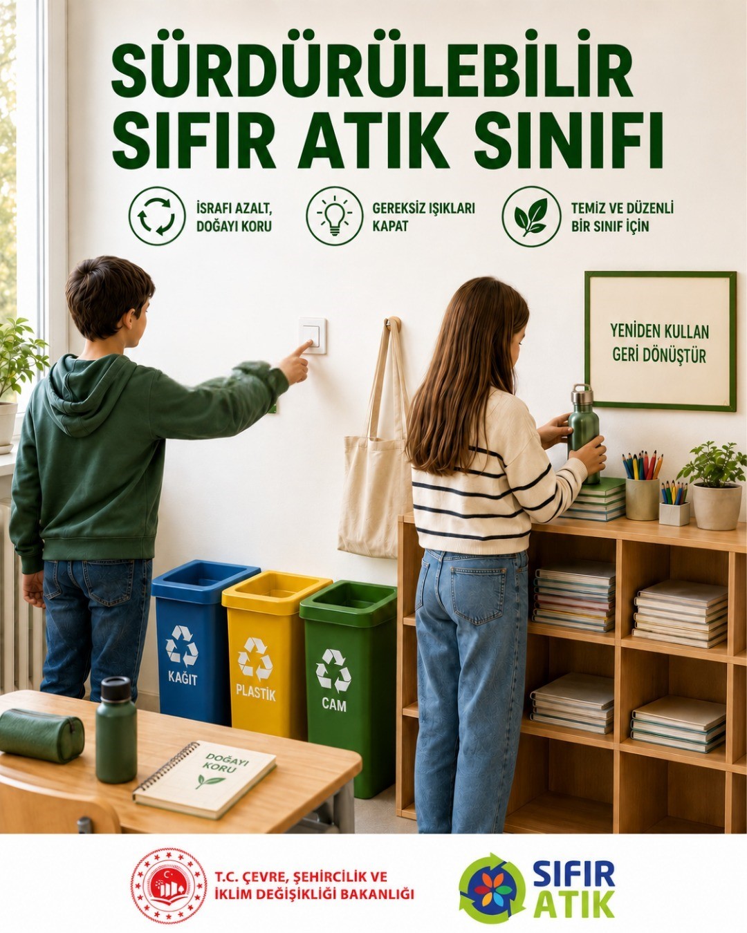 Bakan Kurum’dan ‘Okullarda Sıfır Atık’ teması paylaşımı