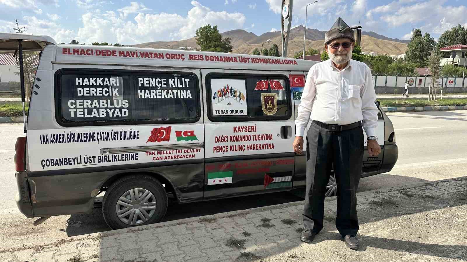 ’Elmacı Dede’ bin 800 kilometre yol kat ederek askerlere üzüm getirdi
