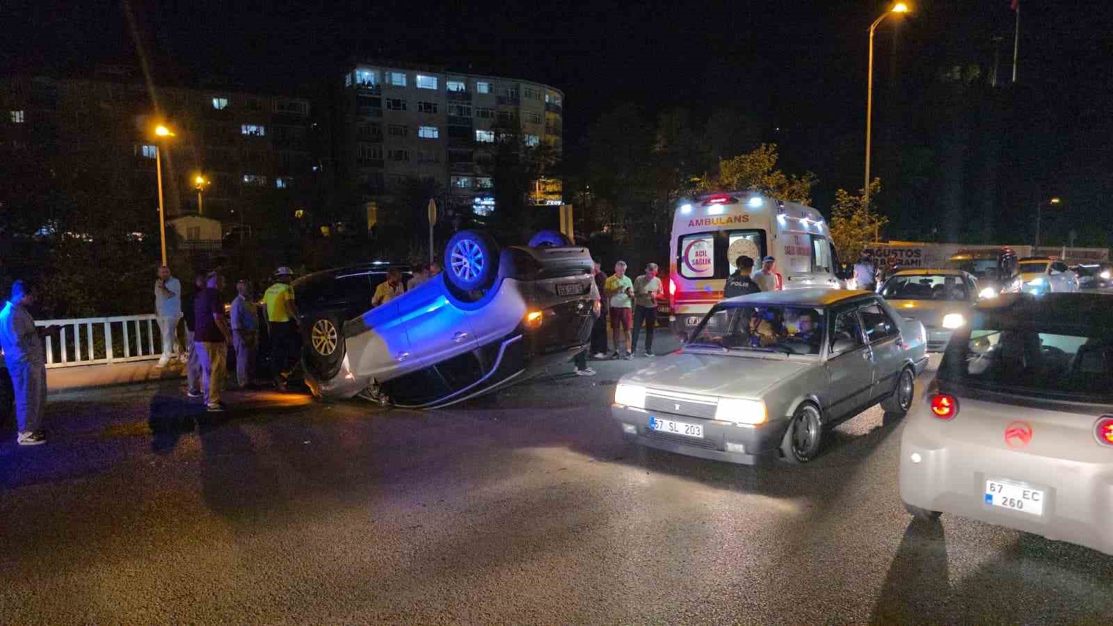 Kontrolden çıkan otomobil takla attı: 1 yaralı