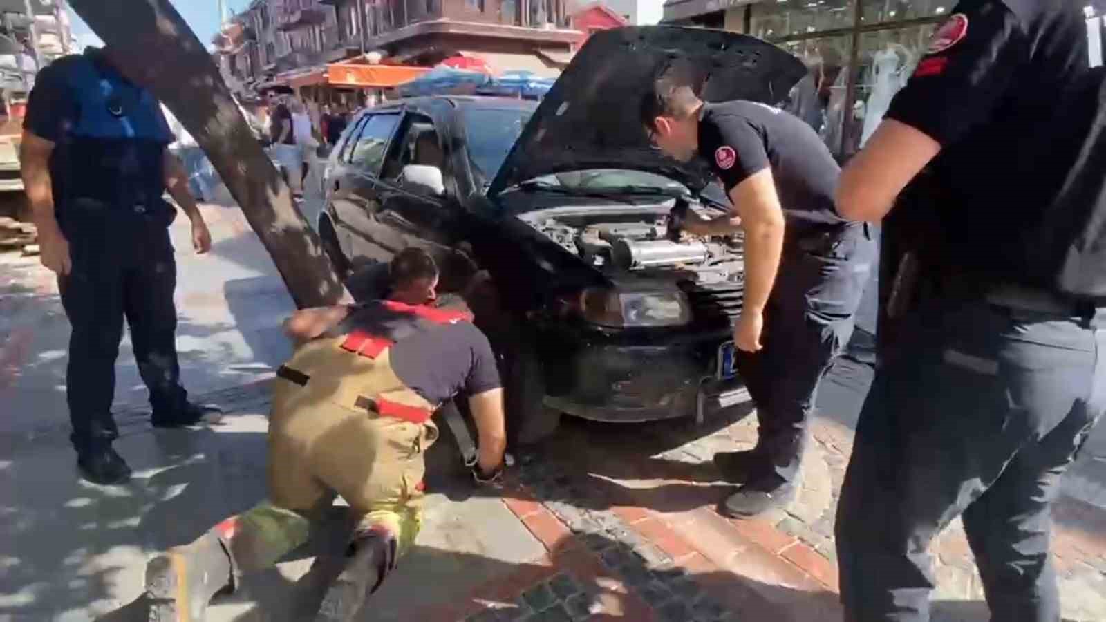 Kaputtan miyav sesi geldi, itfaiye ekipleri harekete geçti