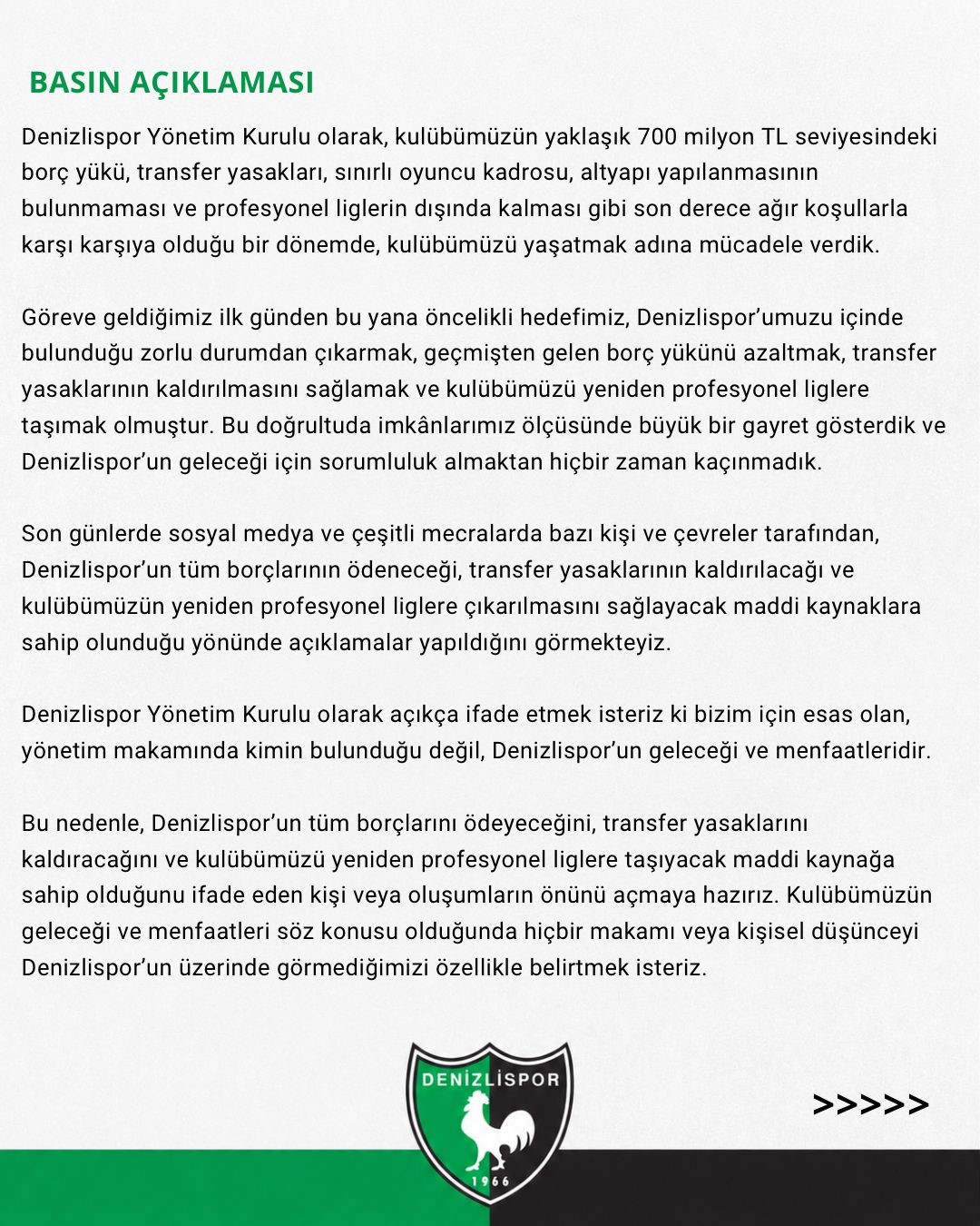 Denizlispor yönetiminden istifa kararı
