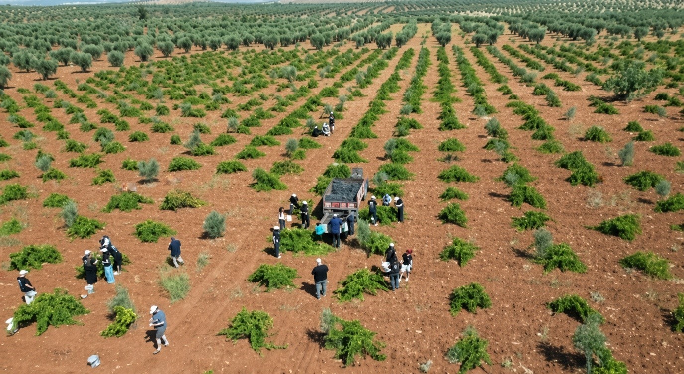4 ülkeden gençler sınırın sıfır noktasında Horoz Karası üzümünü topladı