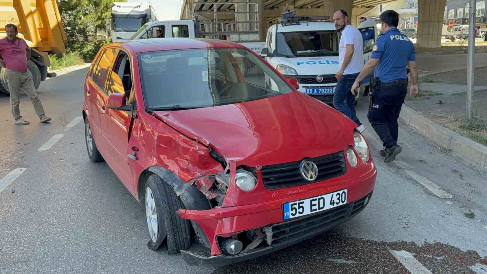 Samsun’da motosiklet ile otomobil çalışması sonucu 2 kişi yaralandı