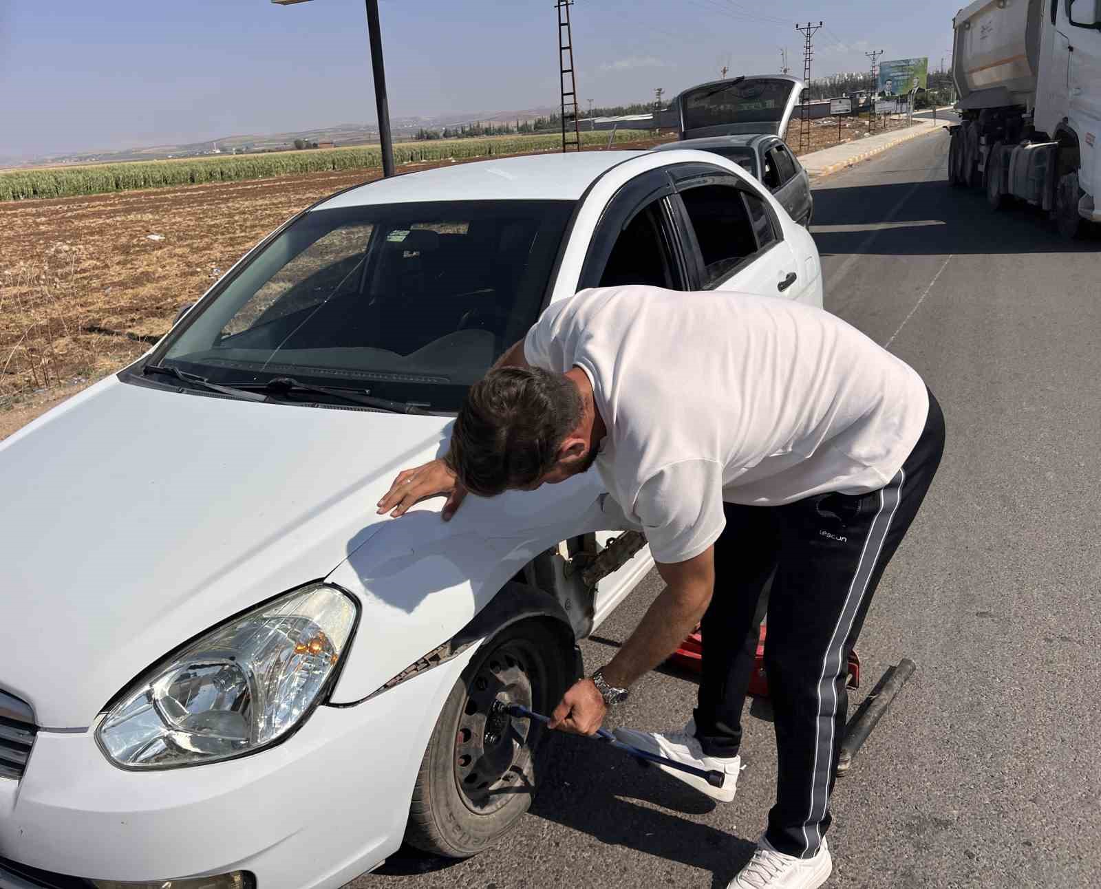 Zorlu geçen KPSS’nin ardından kullandığı otomobilin tekeri yerinden fırladı
